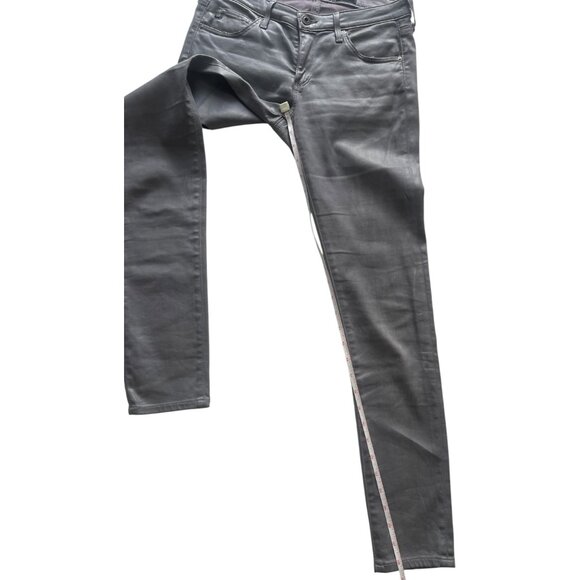 AG Adriano Goldschmied Women's Gray Skinny Lamb Leather Denim Jeans Size 26 - Picture 12 of 15